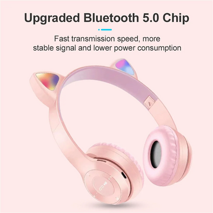 Cat Ears Bluetooth Wireless Headphone With Mic