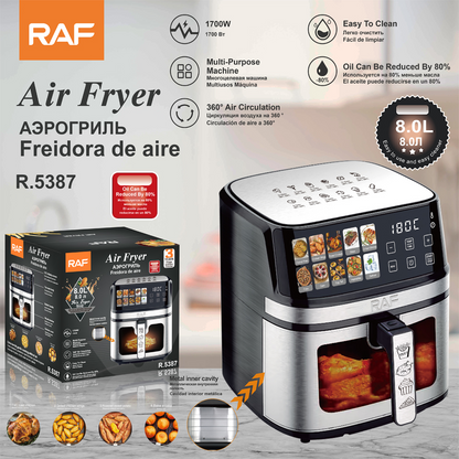 RAF 1700W 8 Liter Touch Screen Air Fryer Temperature Control R5387