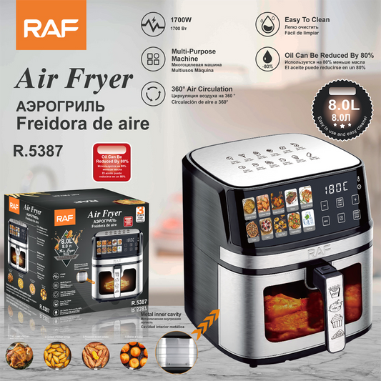 RAF 1700W 8 Liter Touch Screen Air Fryer Temperature Control R5387