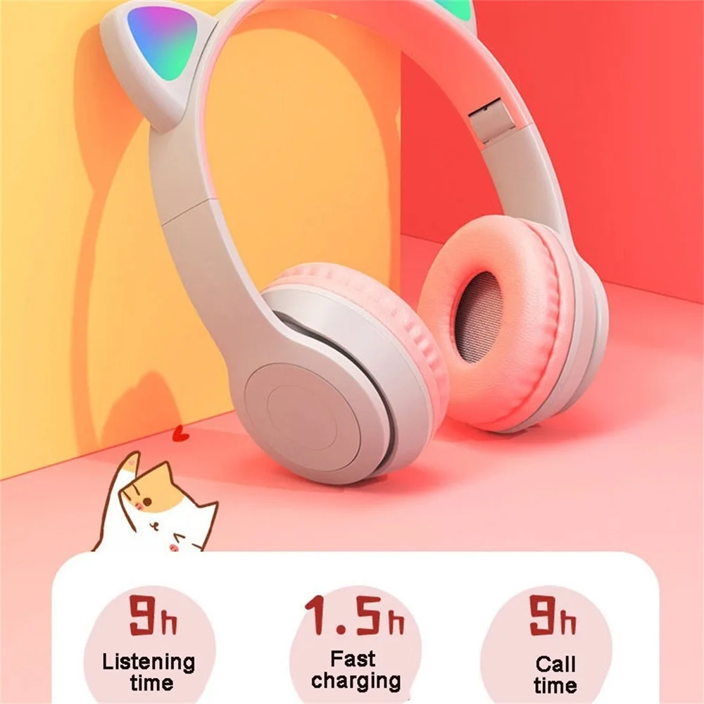Cat Ears Bluetooth Wireless Headphone With Mic