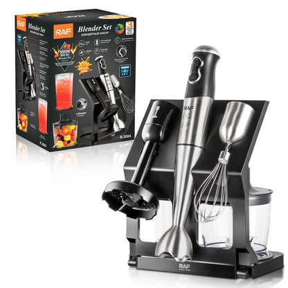 RAF 5 in 1 Stick Blender Set Vegetable Chopper Whisk Food Processor Immersion Hand Blender With Station R3004