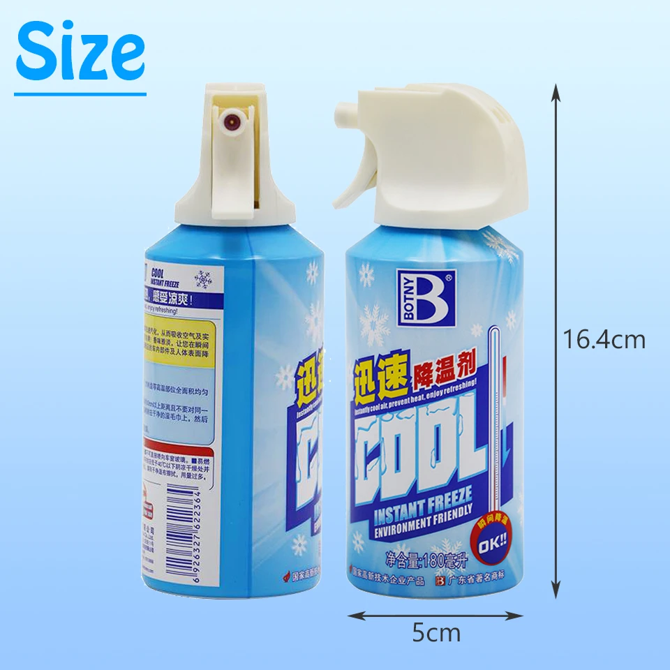 Instant Cooling Spray – 180ml Cool Ice Dry Spray, Fast-Acting Car & Body Cooling Mist, Spray for Summer Heat Relief