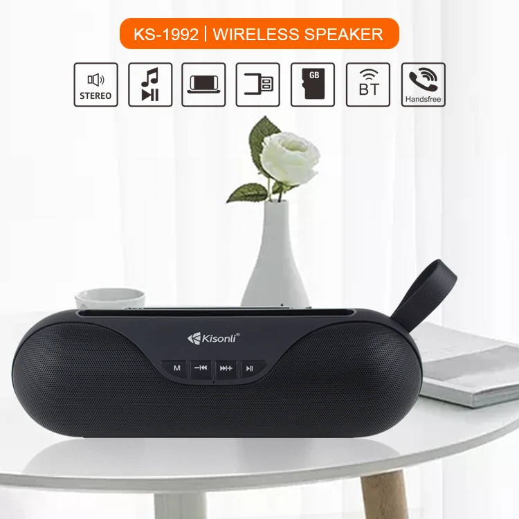 Kisonli KS1992 Wireless Bluetooth Loud Speaker USB, SD, FM, Black
