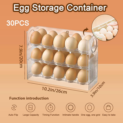Egg Holder for Refrigerator 30 Coun, 3 Layer Vertical Clear Plastic