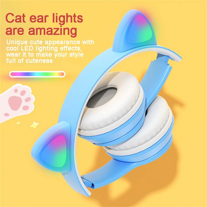 Cat Ears Bluetooth Wireless Headphone With Mic
