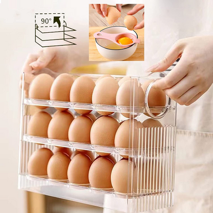 Egg Holder for Refrigerator 30 Coun, 3 Layer Vertical Clear Plastic