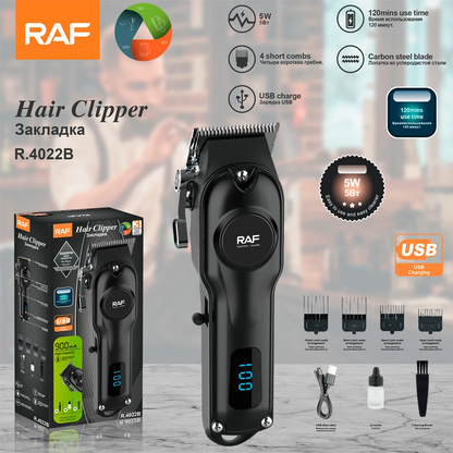 RAF 6000RPM Rechargeable Professional Haircut Grooming Kit Barber Electric Trimmer R4022