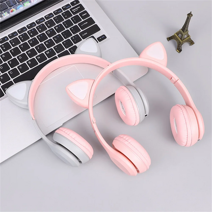 Cat Ears Bluetooth Wireless Headphone With Mic