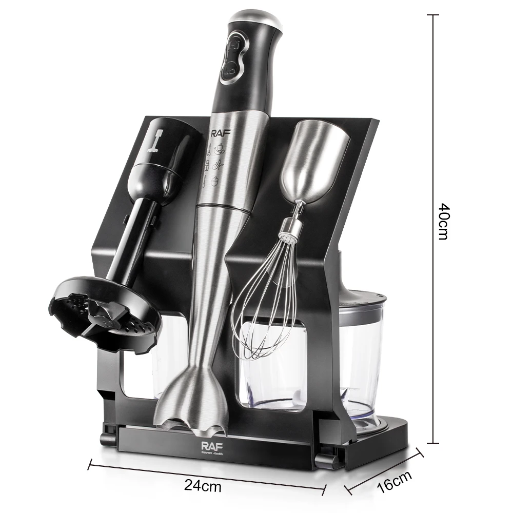 RAF 5 in 1 Stick Blender Set Vegetable Chopper Whisk Food Processor Immersion Hand Blender With Station R3004