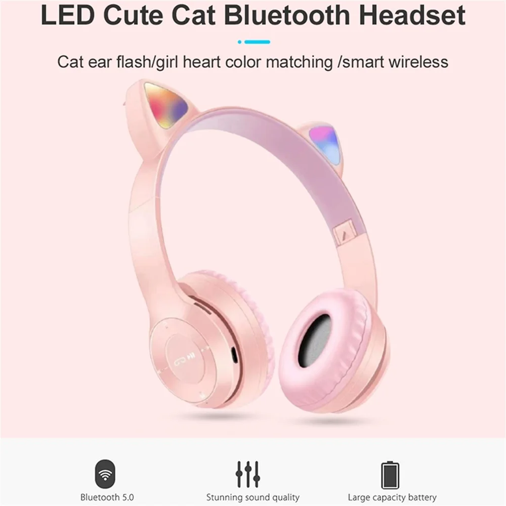 Cat Ears Bluetooth Wireless Headphone With Mic