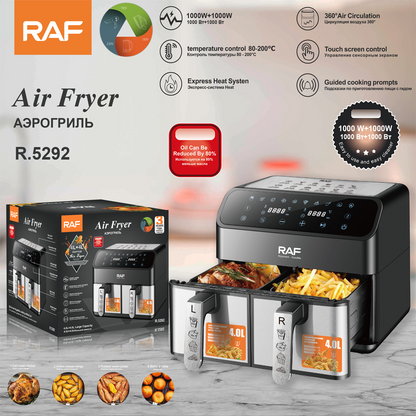 RAF Professional Double Basket Electric Air Fryer Multi-Purpose R5292
