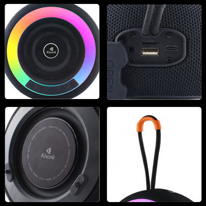 Kisonli K3 Bluetooth Speaker with Disco Lights