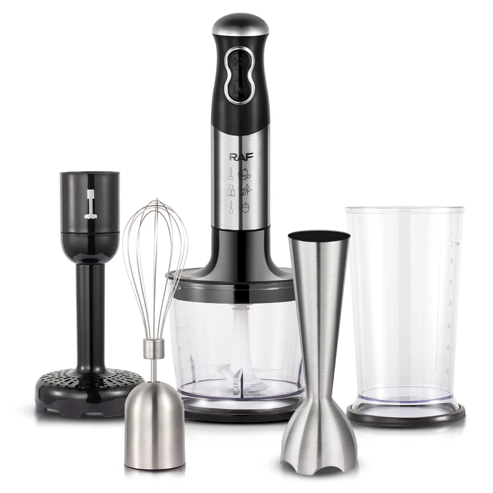 RAF 5 in 1 Stick Blender Set Vegetable Chopper Whisk Food Processor Immersion Hand Blender With Station R3004