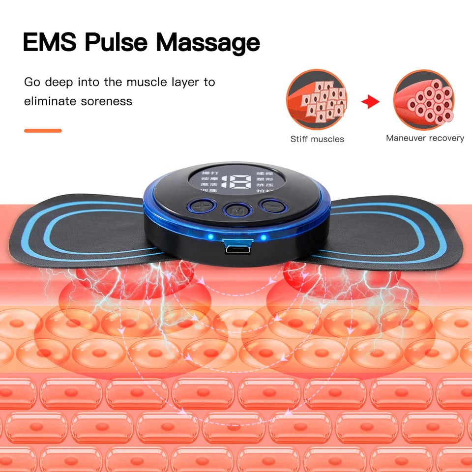 EMS Mini Portable Electric Neck, Back & Body Pain Relief Massager