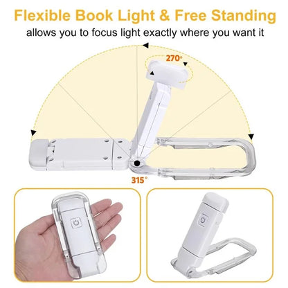 USB Rechargeable Book Light With 3 Levels & Colors