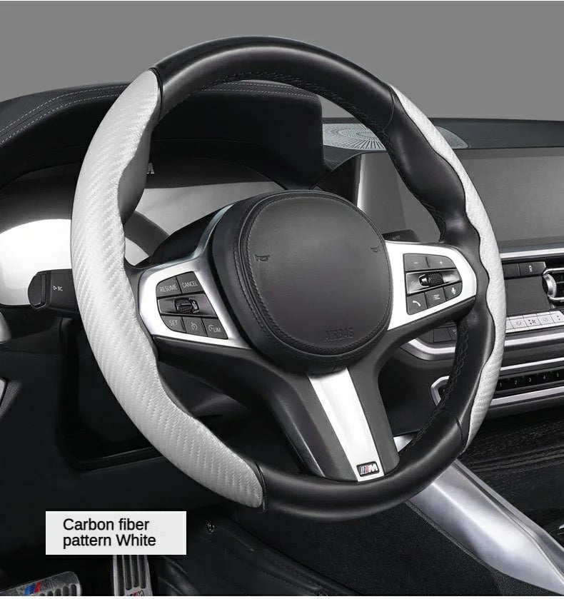 Car carbon fiber steering wheel cover non slip
