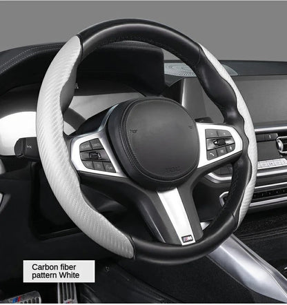 Car carbon fiber steering wheel cover non slip