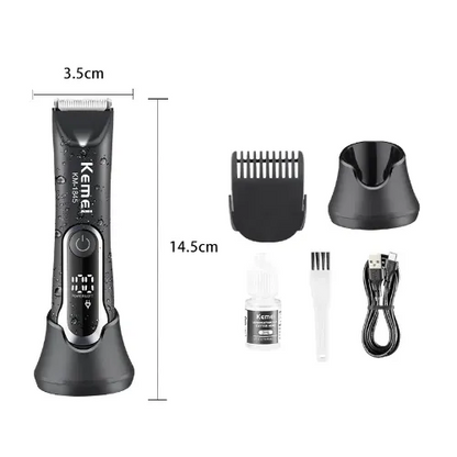 Waterproof Body Groomer With Skin Friendly Blades Kemei Hair Trimmer KM-1840