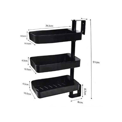 3 Tiered Wall Mounted Kitchen Storage Racks 180 Degree Rotatable For Spice