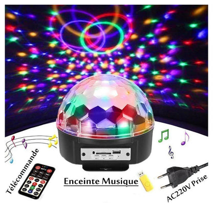 Bluetooth MP3 LED Disco Light Crystal Magic Ball Rotating Stage Lamp