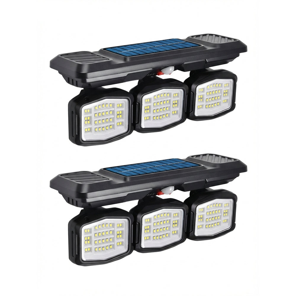 Solar Garden Wall Lights 108 LED 3 Head Motion Sensing Technology