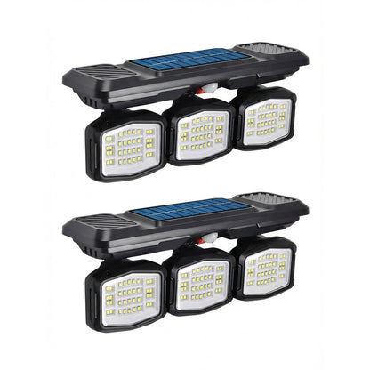 Solar Garden Wall Lights 108 LED 3 Head Motion Sensing Technology
