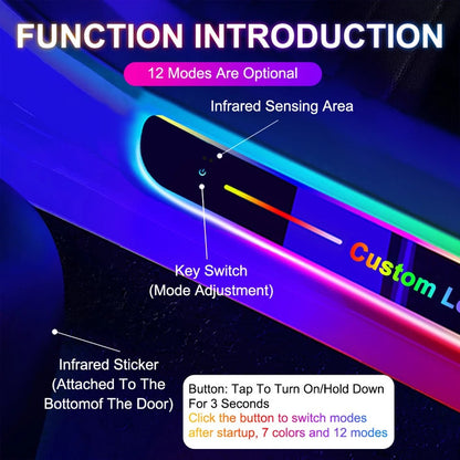 4 Pieces Car Door Logo Led Moving Door Scuff USB