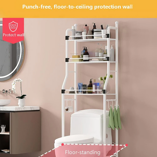 Washing Machine Multi Storage Shelf Rack with 3 Tiers with Hooks-AS98