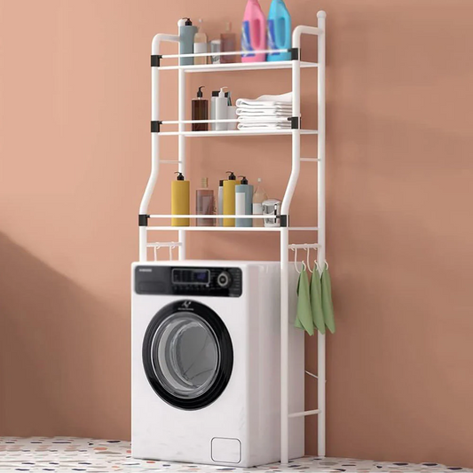 Washing Machine Multi Storage Shelf Rack with 3 Tiers with Hooks-AS98