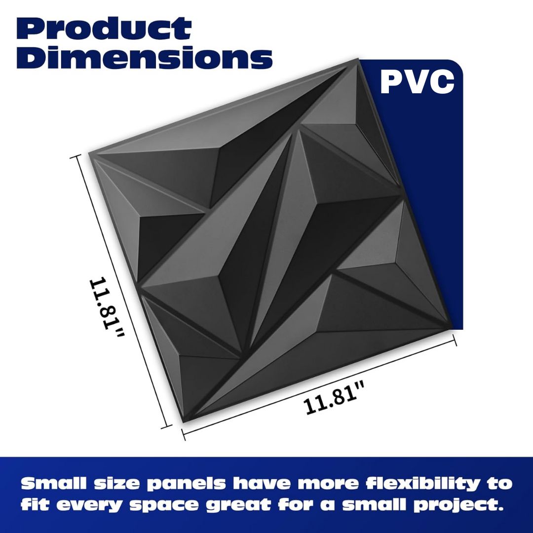 3D Black Diamond PVC Wall Panels