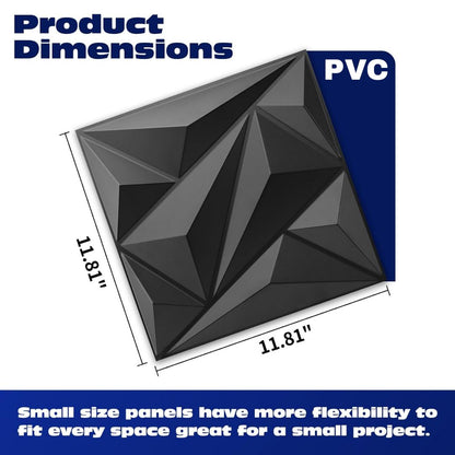 3D Black Diamond PVC Wall Panels