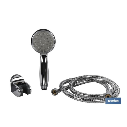 Shower head kit | 5 Spray modes | Hand-held shower head + Shower hose + Bracket | Chrome-plated ABS