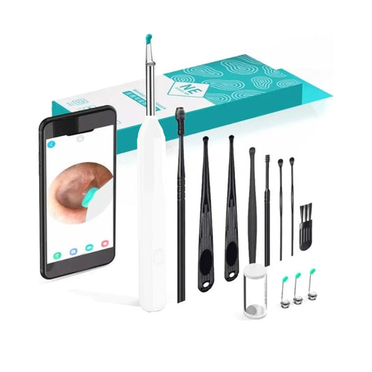 White Ear Wax Removal Tool with Camera – HD Ear Cleaner with 6 LED Lights