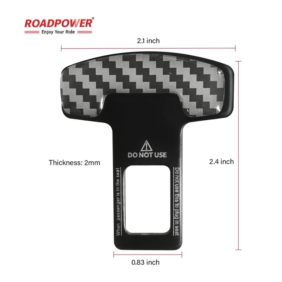 Car Safety Seat Belt Buckle Alarm Stopper Silencer Clip Clamp Carbon Fiber Universal (2 Pcs)