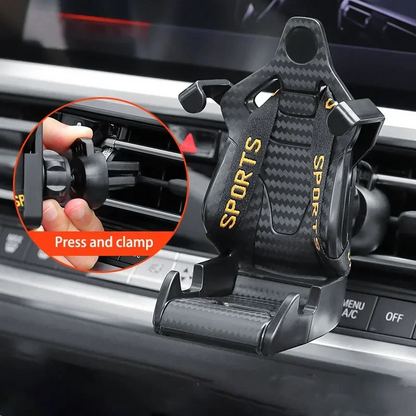 Carbon Fiber Sports Car Seat Phone Holder