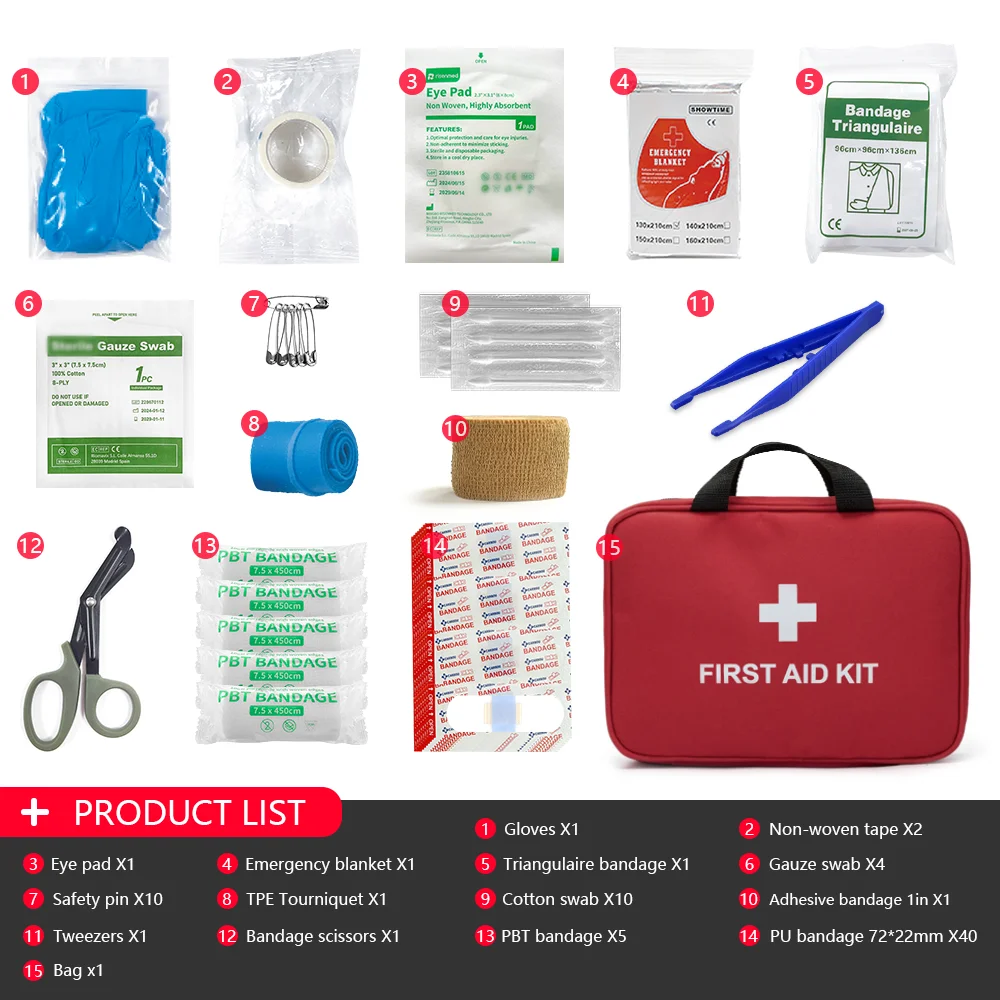 Universal First Aid Kit Medical Portable Emergency Bag for Outdoor Camping Hiking Home