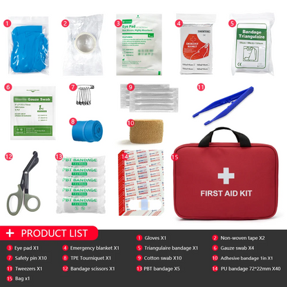 Universal First Aid Kit Medical Portable Emergency Bag for Outdoor Camping Hiking Home