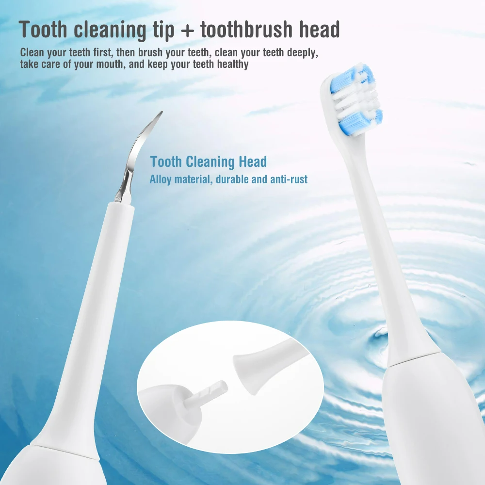 Electric Teeth Cleaner 2 in 1 Electric Teeth with Toothbrush Head