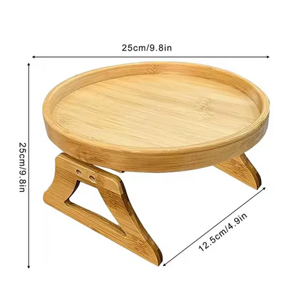 Round Bamboo Sofa Arm Tray