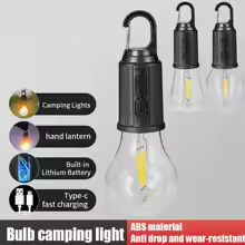 Portable Camping Lamp 600mAh LED with Hanging Portable Lighting Type C Charging Waterproof