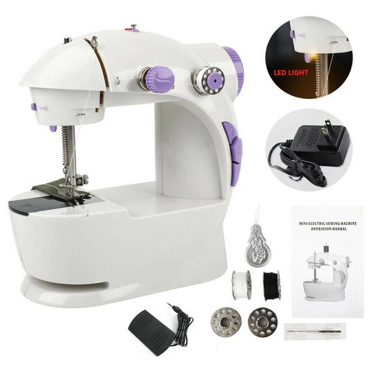 Portable Mini Sewing Machine with LED Light and Foot Pedal