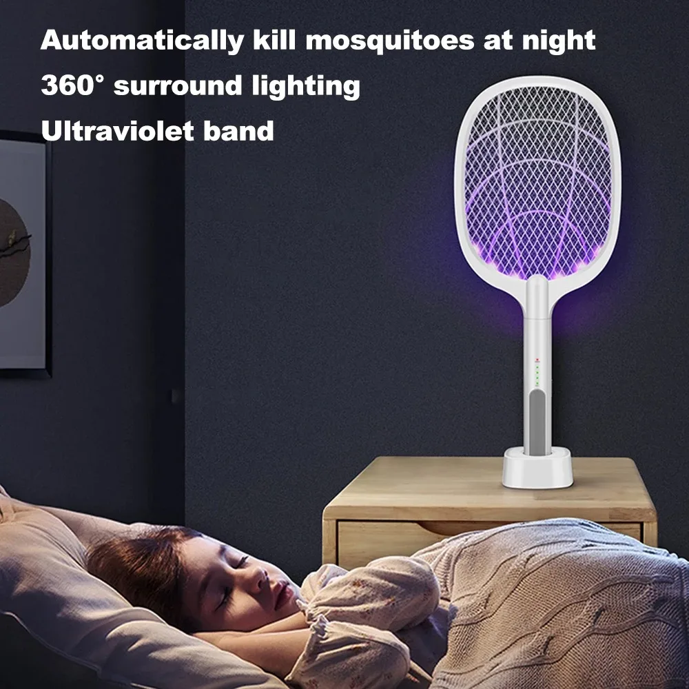 USB Rechargeable Electric Mosquito Swatter & Lamp – Fly Zapper