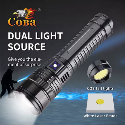 Coba Strong Light Flashlight USB Charging Telescopic Focusing Aluminum Alloy Flashlight
