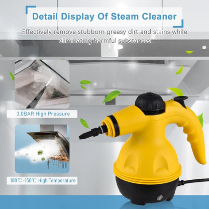 High Pressure Steam Cleaner – 1000W Handheld Steam Cleaning Machine with 9 Accessories for Kitchen, Bathroom, Furniture & Car Detailing