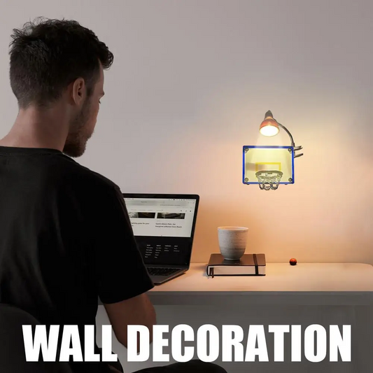 LED Nightlight Basketball Lights Lamp | Wall Decor with  Balls & Hoop