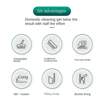 4 in 1 Broom and Dustpan Set – Multifunctional Floor Brush for Bathroom & Household Cleaning | Folding Mop & Housekeeping Supplies