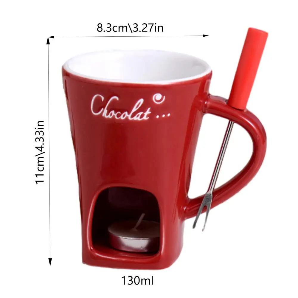Chocolate Melting Cup with Fork, perfect for melting chocolate and cheese