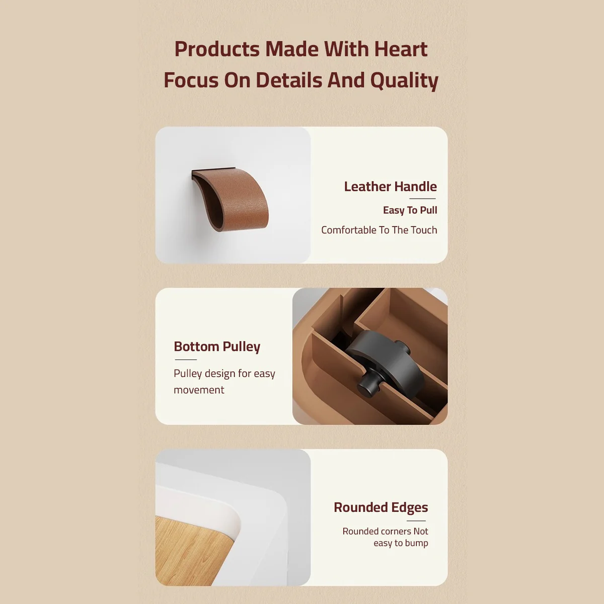 4 Drawer Storage Cabinets Japanese Style Bedside Table - AS435