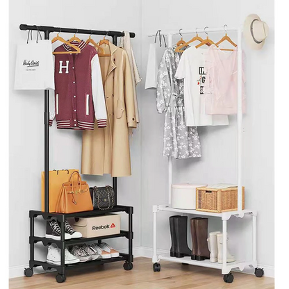 Single Pole Shoe and Hat Rack 3 Layers Easy To Assemble Coat Rack Shelf Shoe Racks With Shoe Storage Bench Sundry Goods Shelves