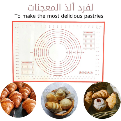 Non-Stick Non-Slip Silicone Dough Mat Perfect Dough Straightening Mat with Reusable Scales